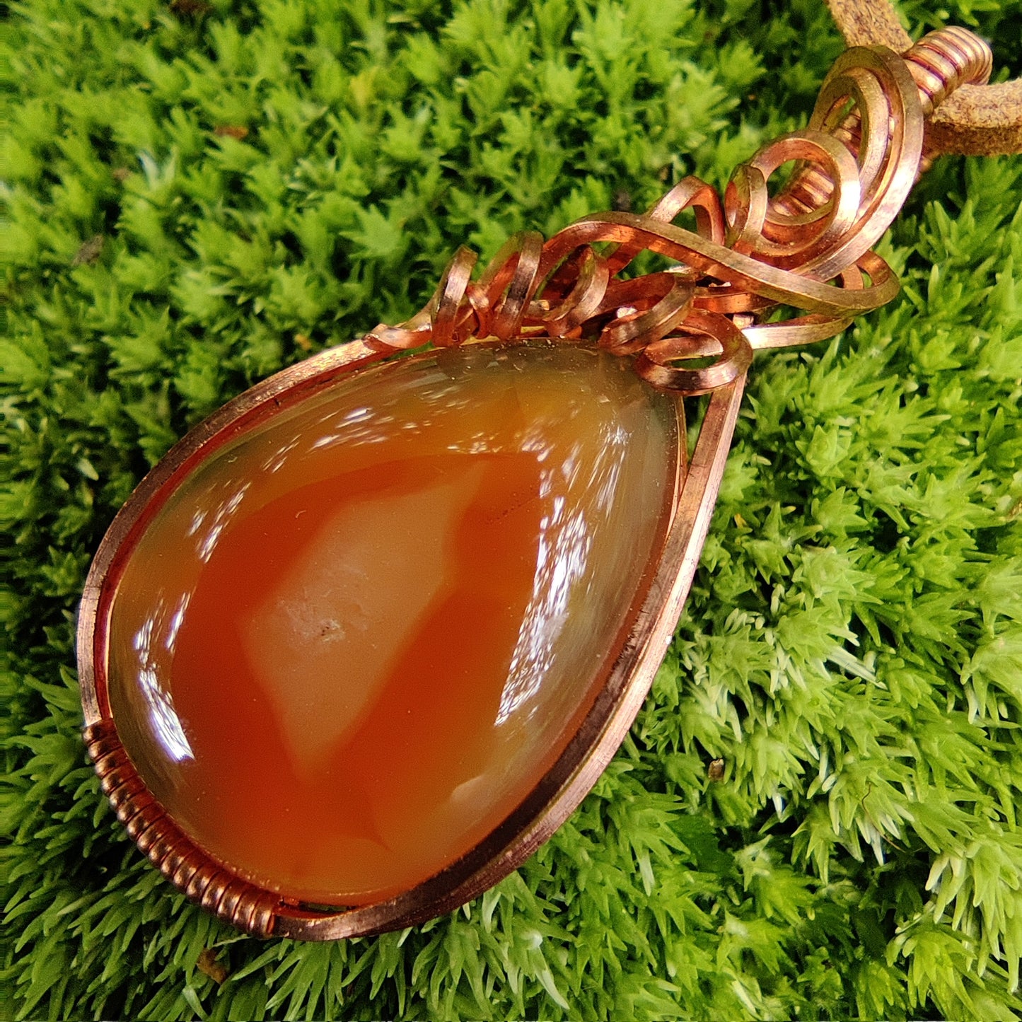 Carnelian in Copper Pendant Necklace