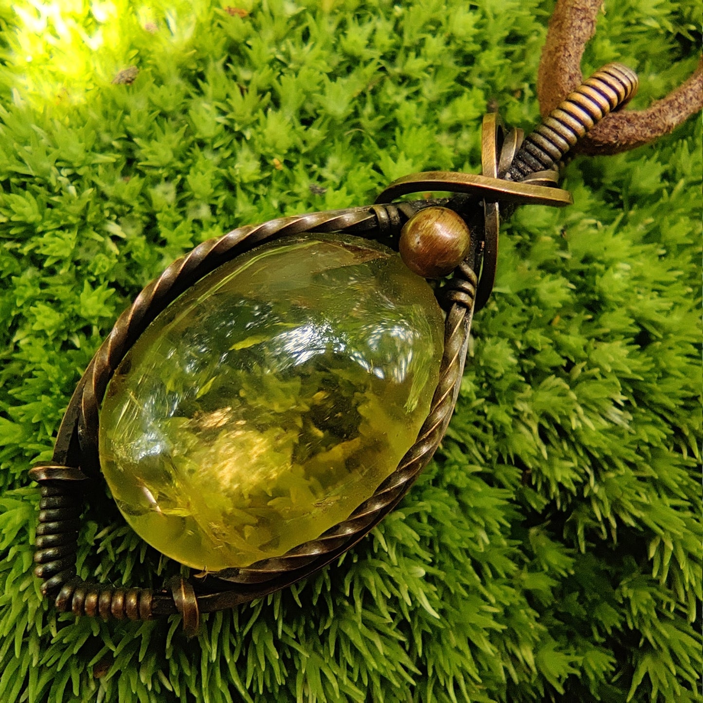 Citrine in Copper Pendant Necklace