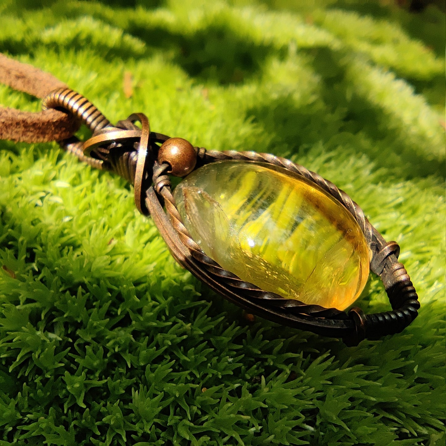 Citrine in Copper Pendant Necklace