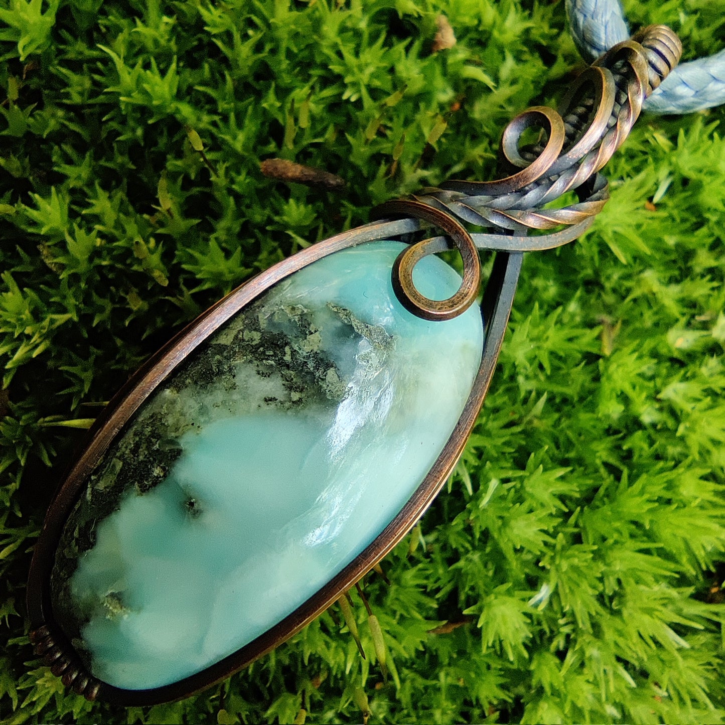Larimar in Copper Pendant Necklace