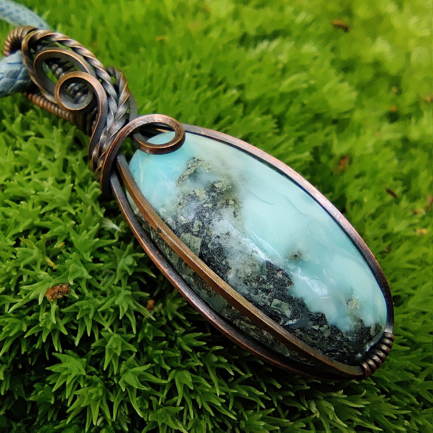 Larimar in Copper Pendant Necklace