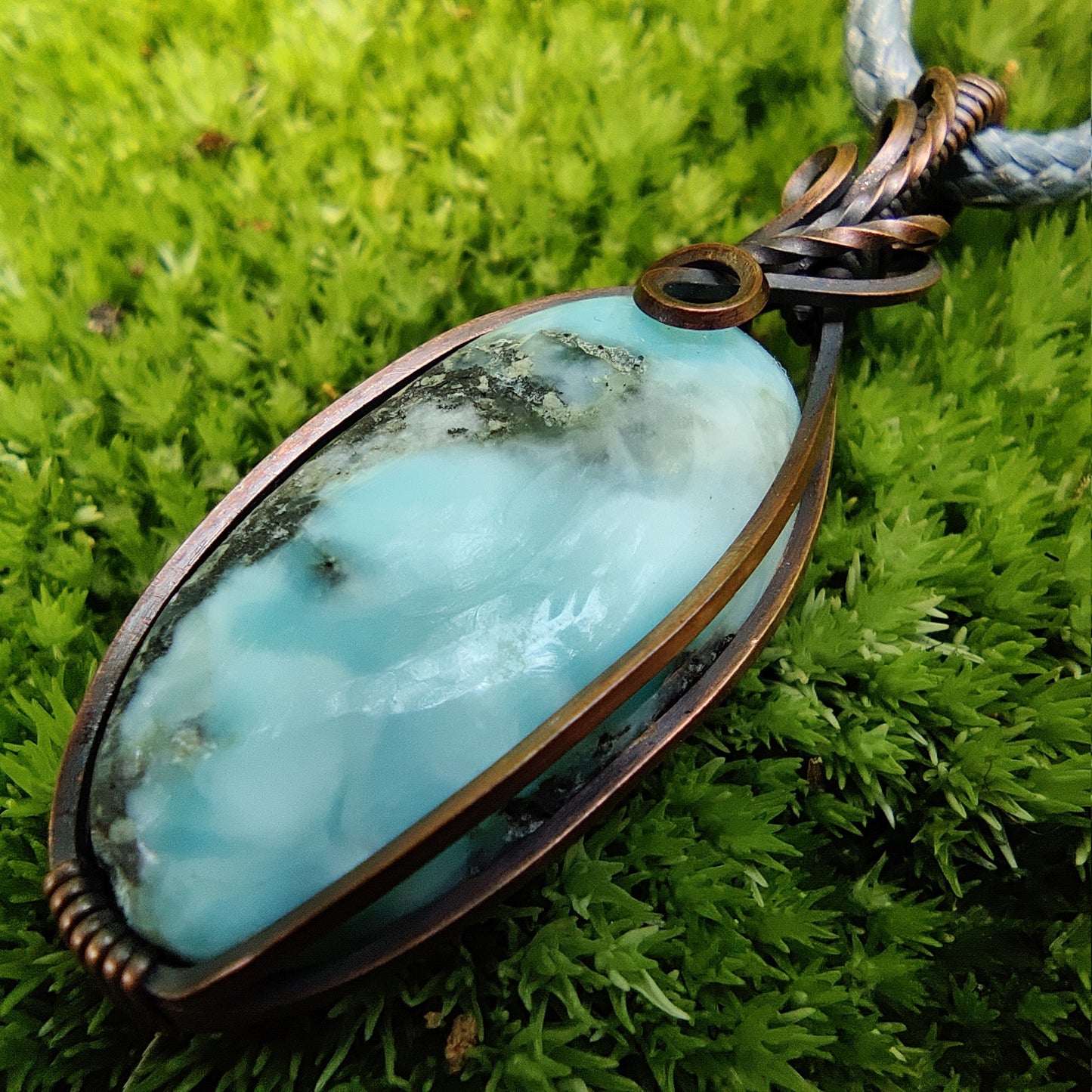 Larimar in Copper Pendant Necklace