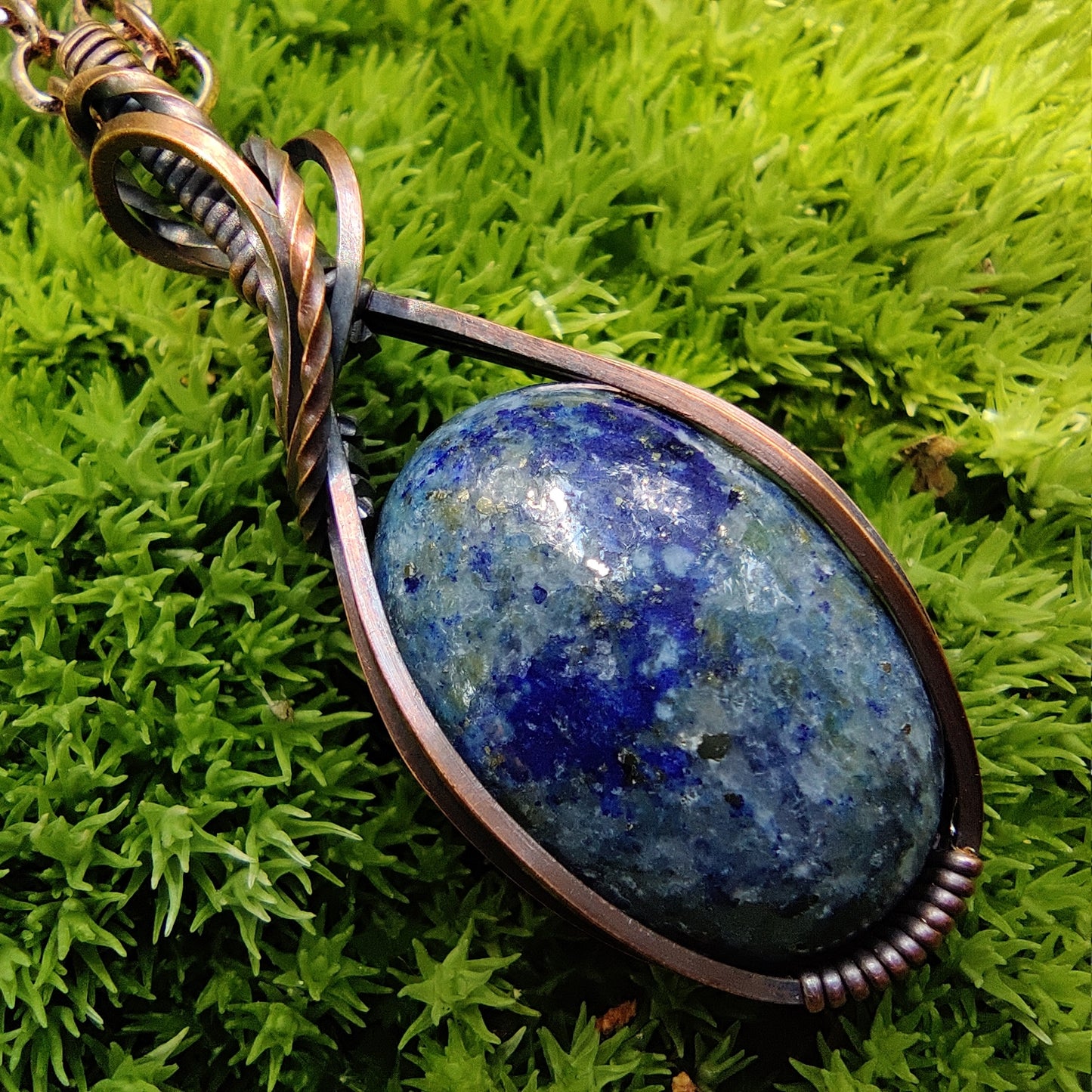 Sodalite in Copper Pendant Necklace
