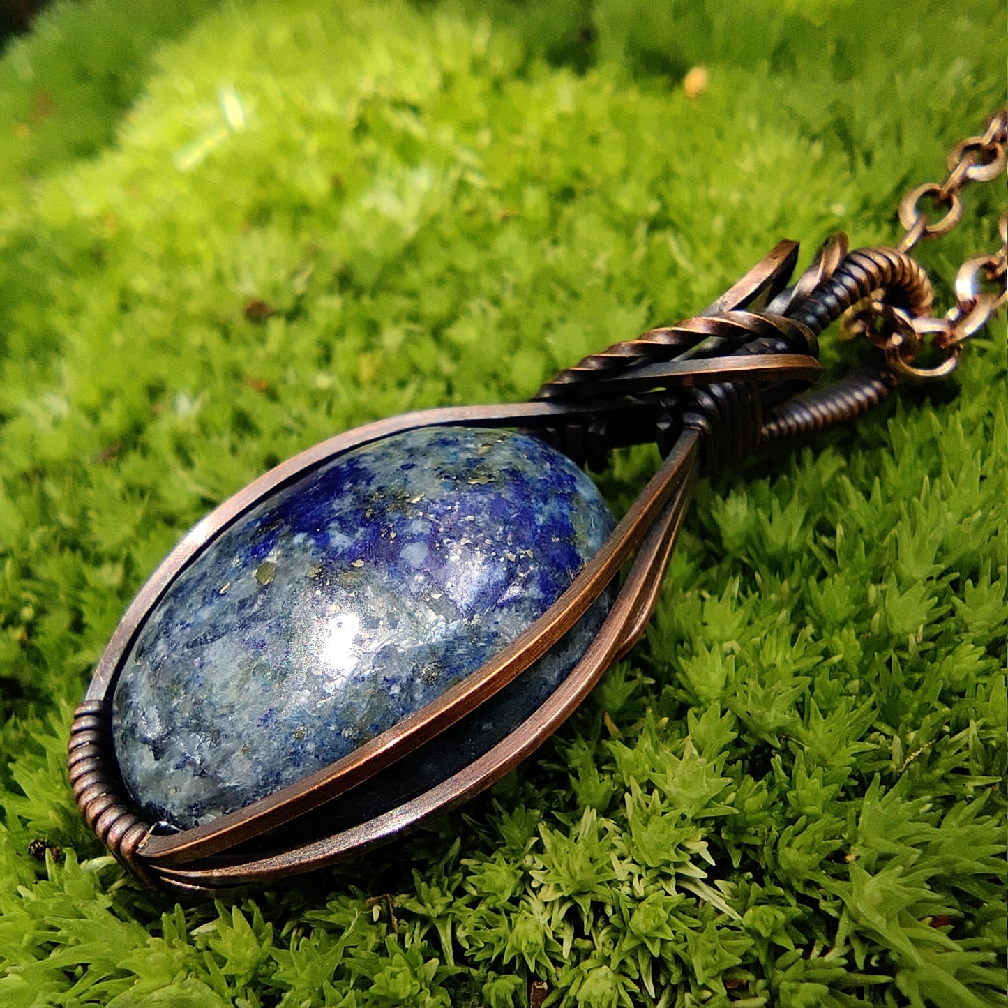 Sodalite in Copper Pendant Necklace