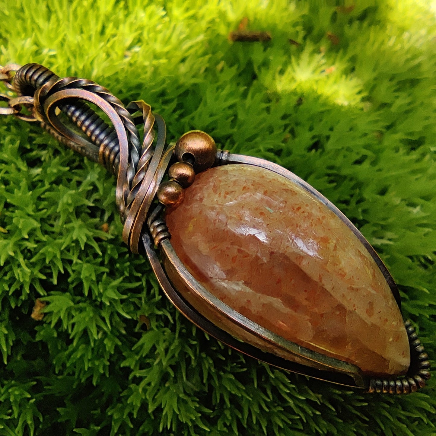 Sunstone in Copper Pendant Necklace