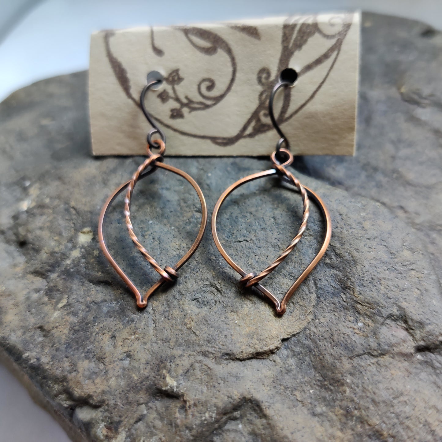Leafy Earrings in Antique Copper