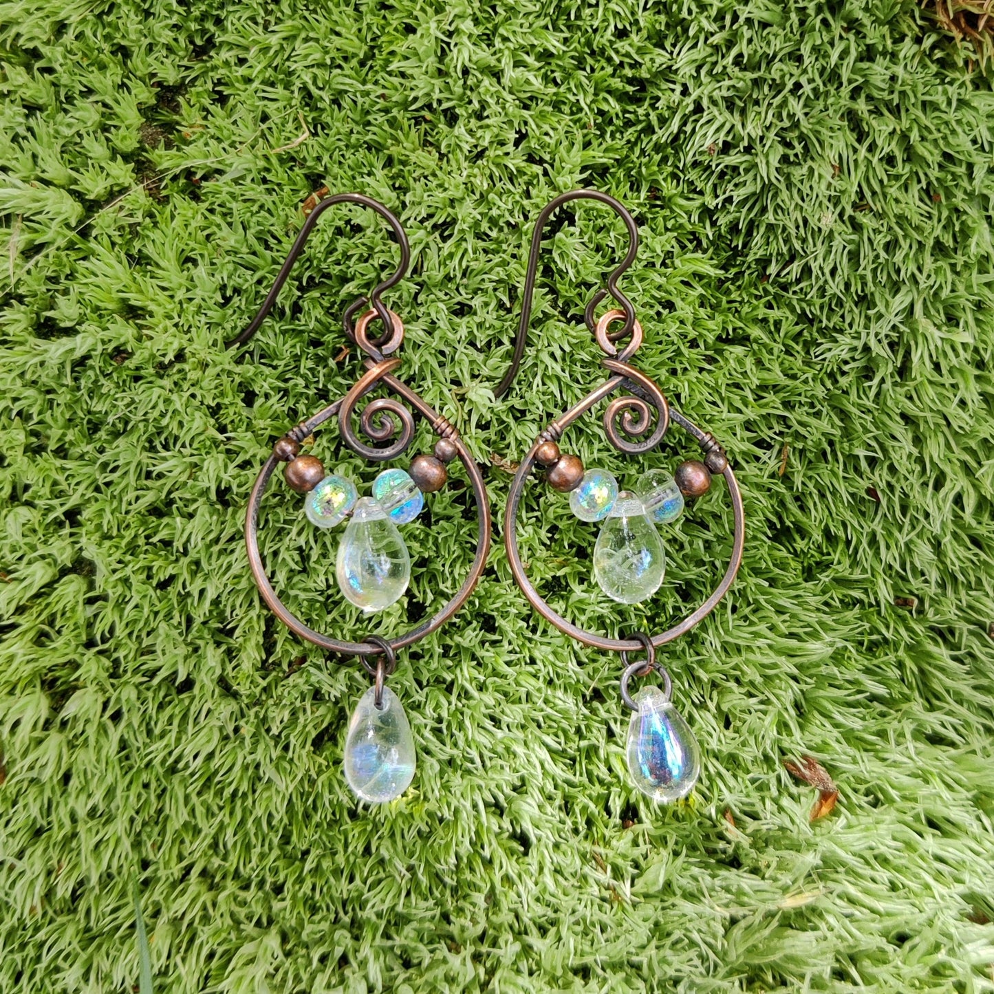 April Showers Earrings in Antique Copper