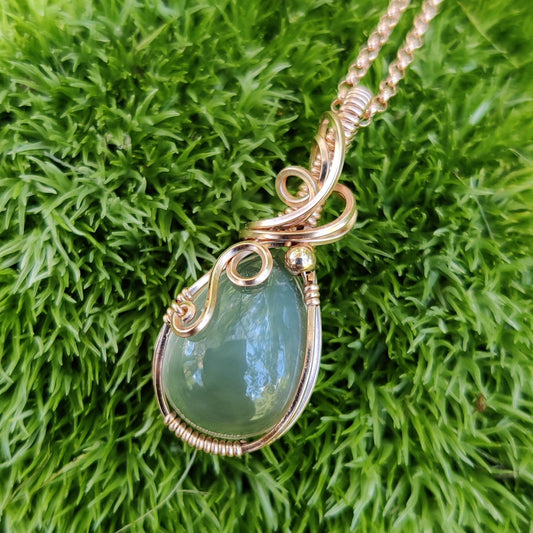 Silky Moonstone in 14k Rose Gold Fill Pendant Necklace