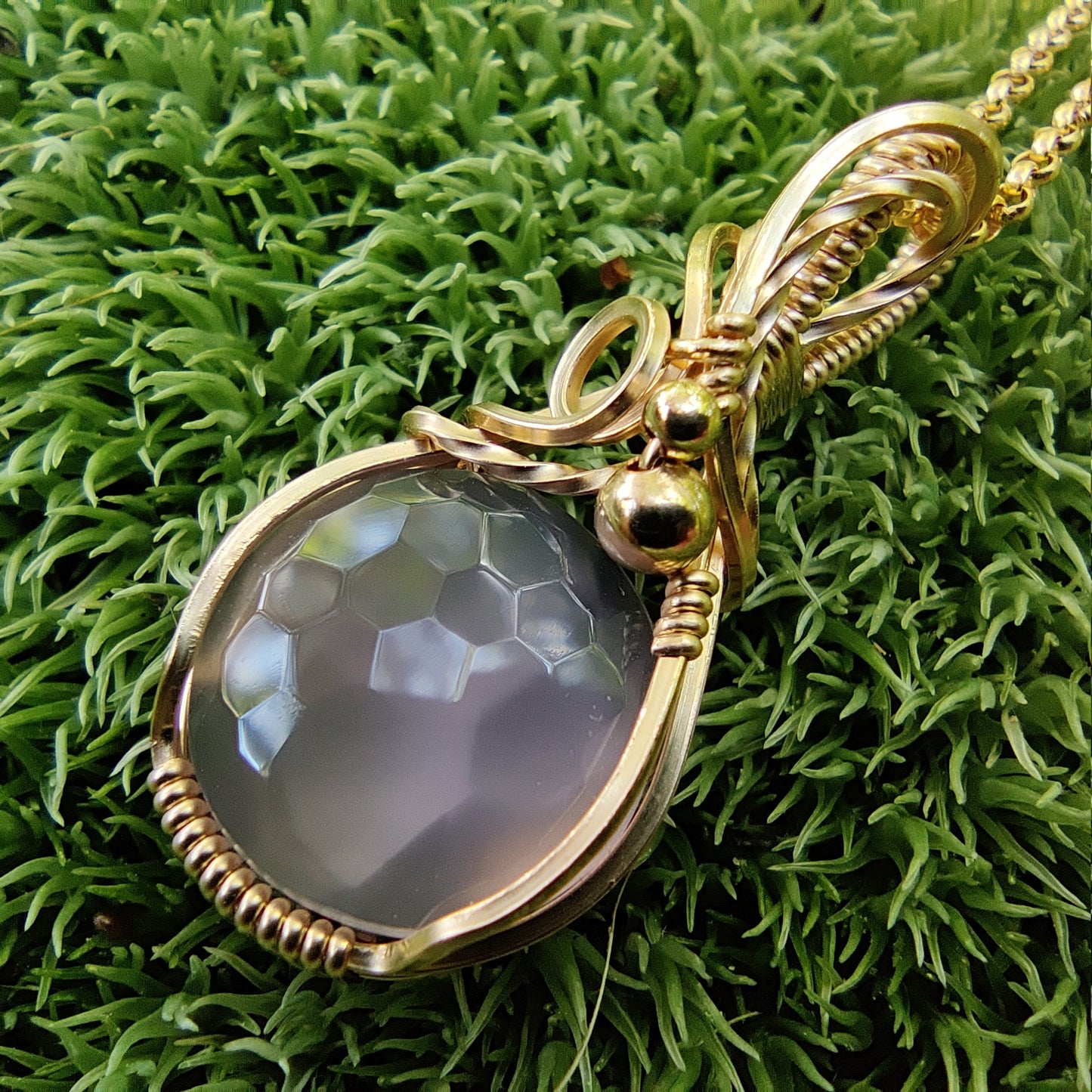 Lilac Chalcedony in 14k Gold Fill Pendant Necklace