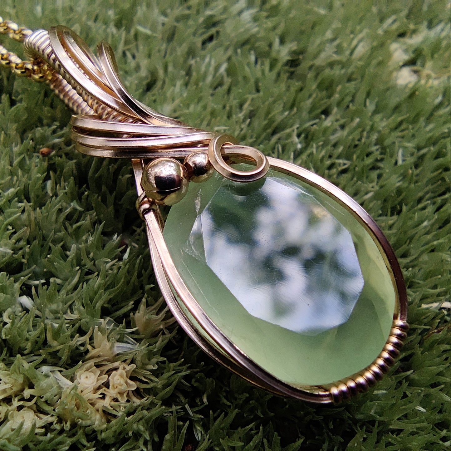 Prehnite in 14k Gold Fill Pendant Necklace