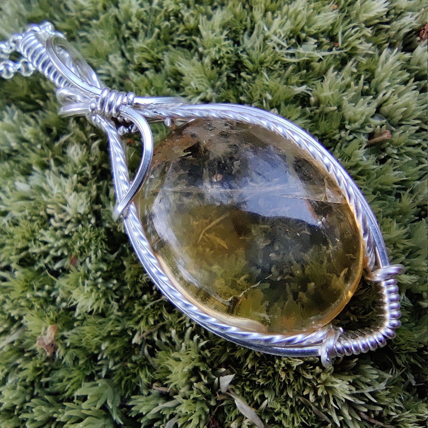 Citrine in Sterling Silver Pendant Necklace