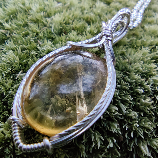 Citrine in Sterling Silver Pendant Necklace