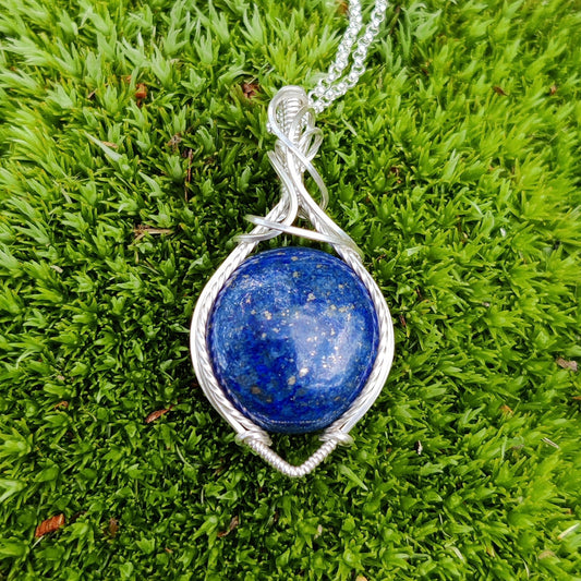 Lapis Lazuli in Sterling Silver Pendant Necklace