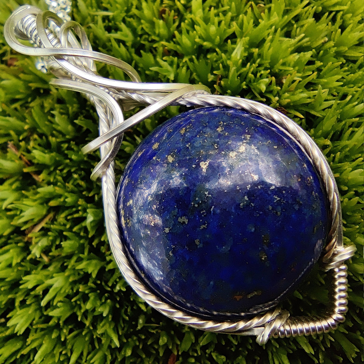 Lapis Lazuli in Sterling Silver Pendant Necklace