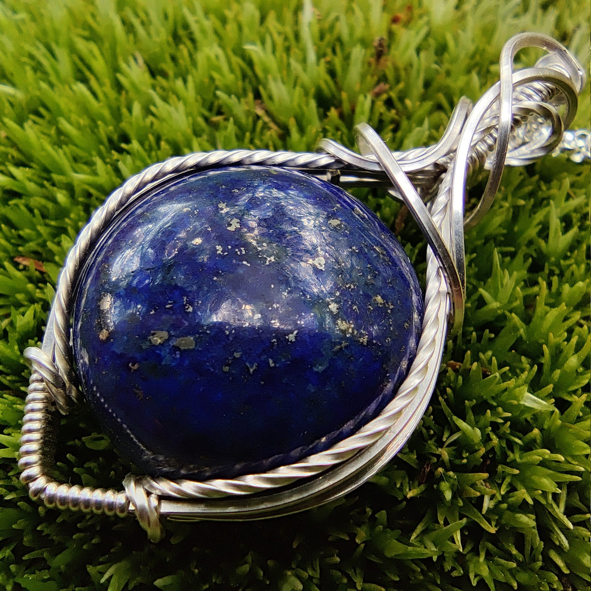 Lapis Lazuli in Sterling Silver Pendant Necklace