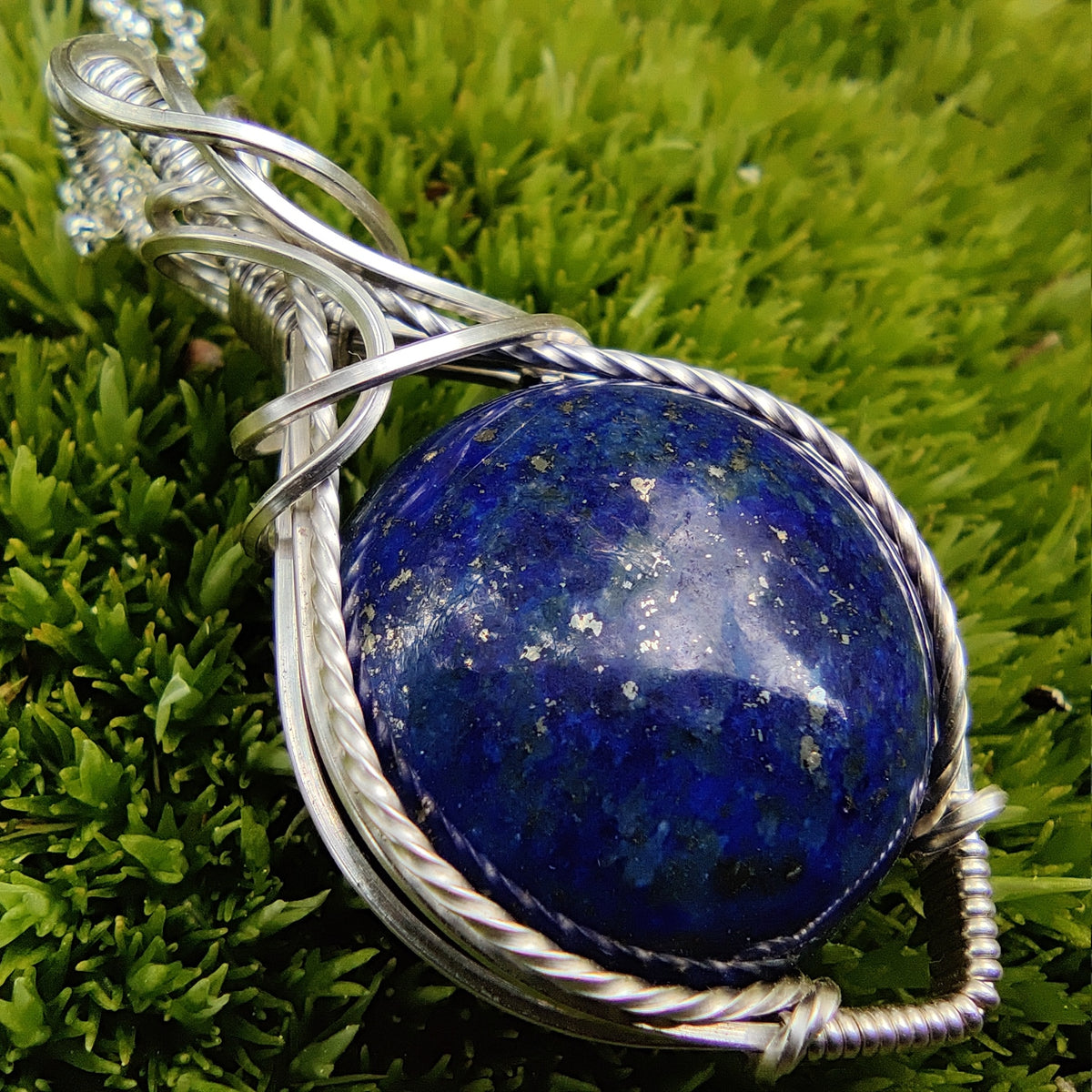 Lapis Lazuli in Sterling Silver Pendant Necklace