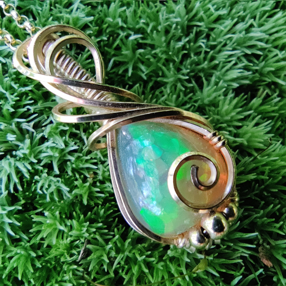 Natural Ethiopian Opal in 14k Gold Fill Pendant Necklace