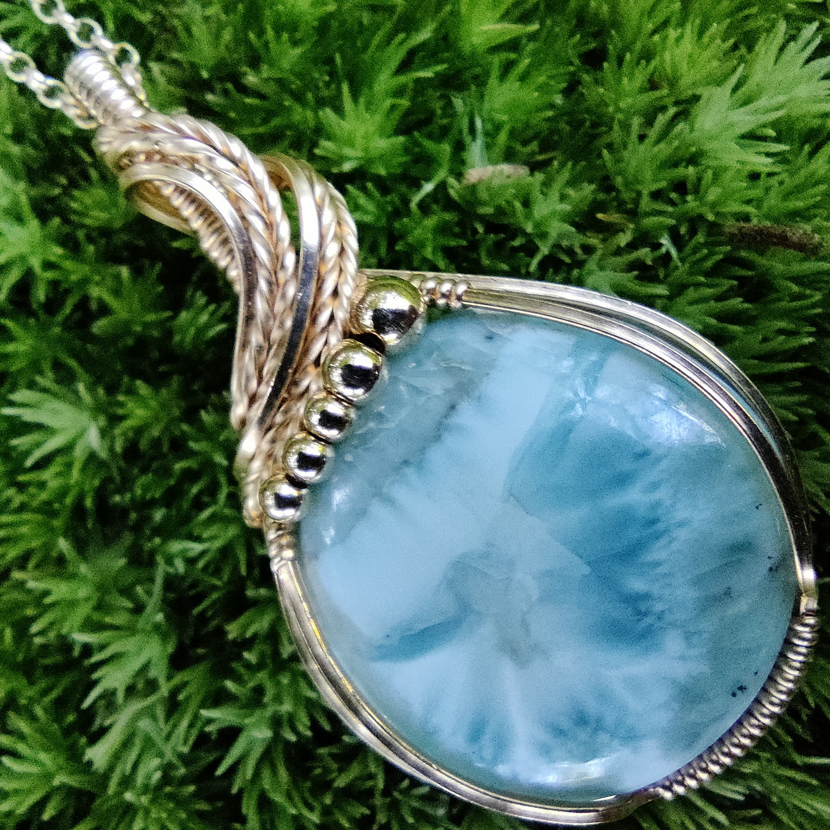 Larimar in 14k Gold Fill Pendant Necklace