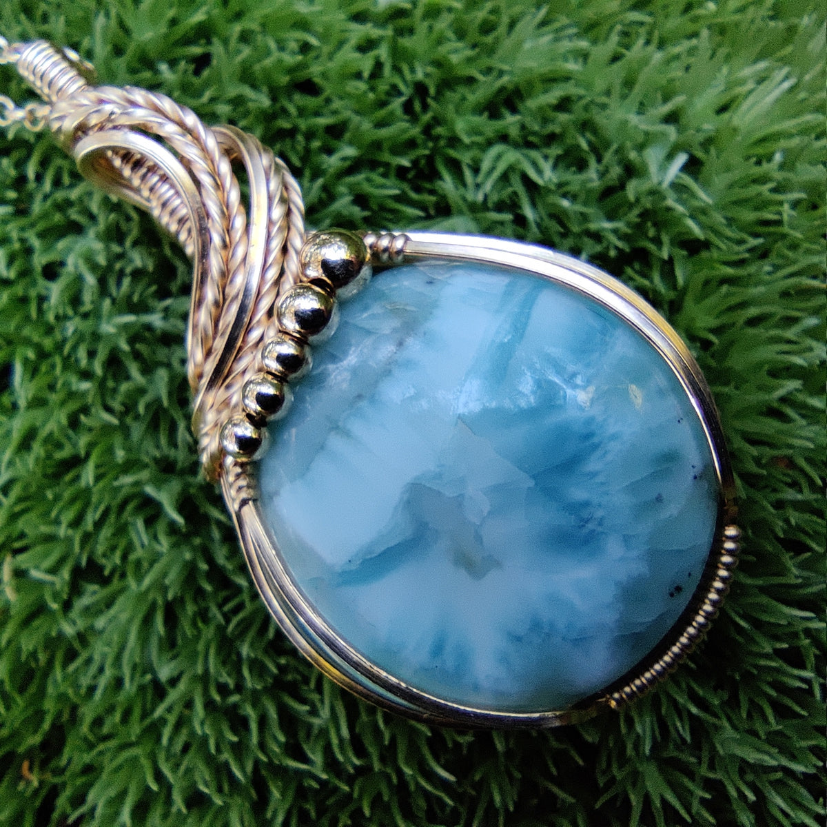 Larimar in 14k Gold Fill Pendant Necklace