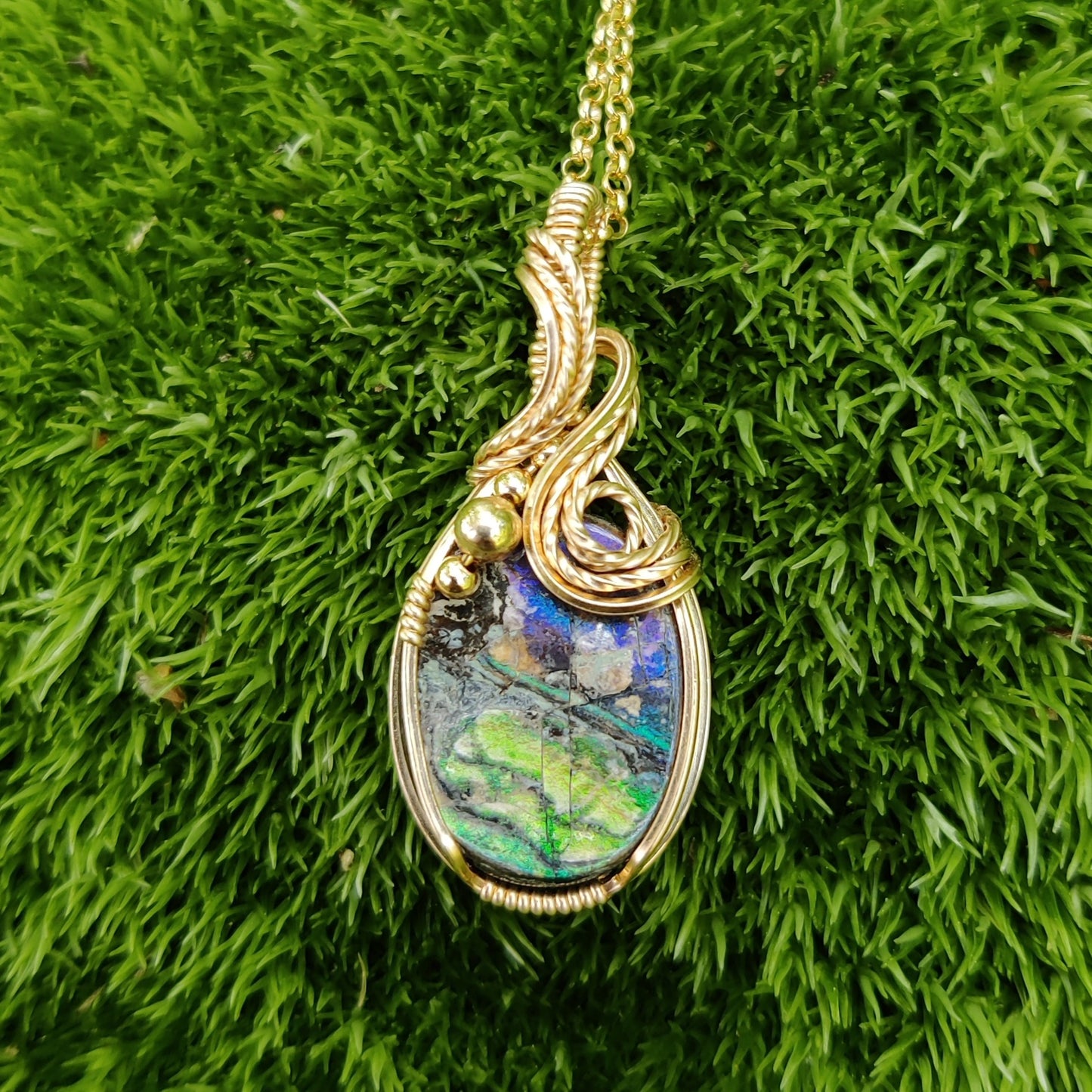 Ammolite in 14k Gold Fill Pendant Necklace
