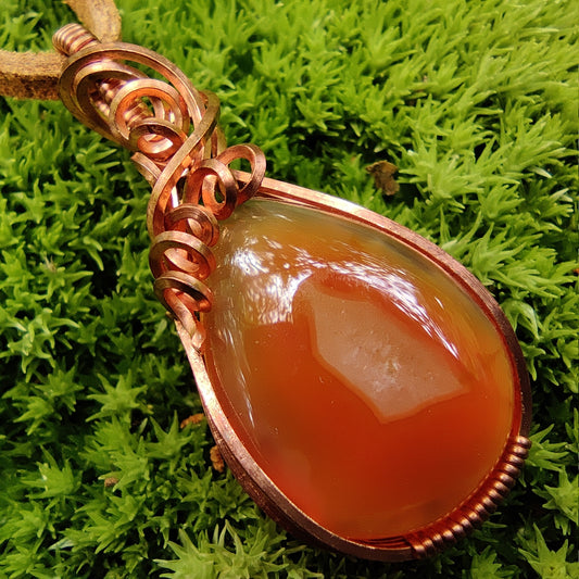 Carnelian in Copper Pendant Necklace
