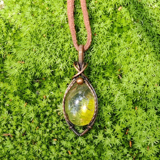 Citrine in Copper Pendant Necklace