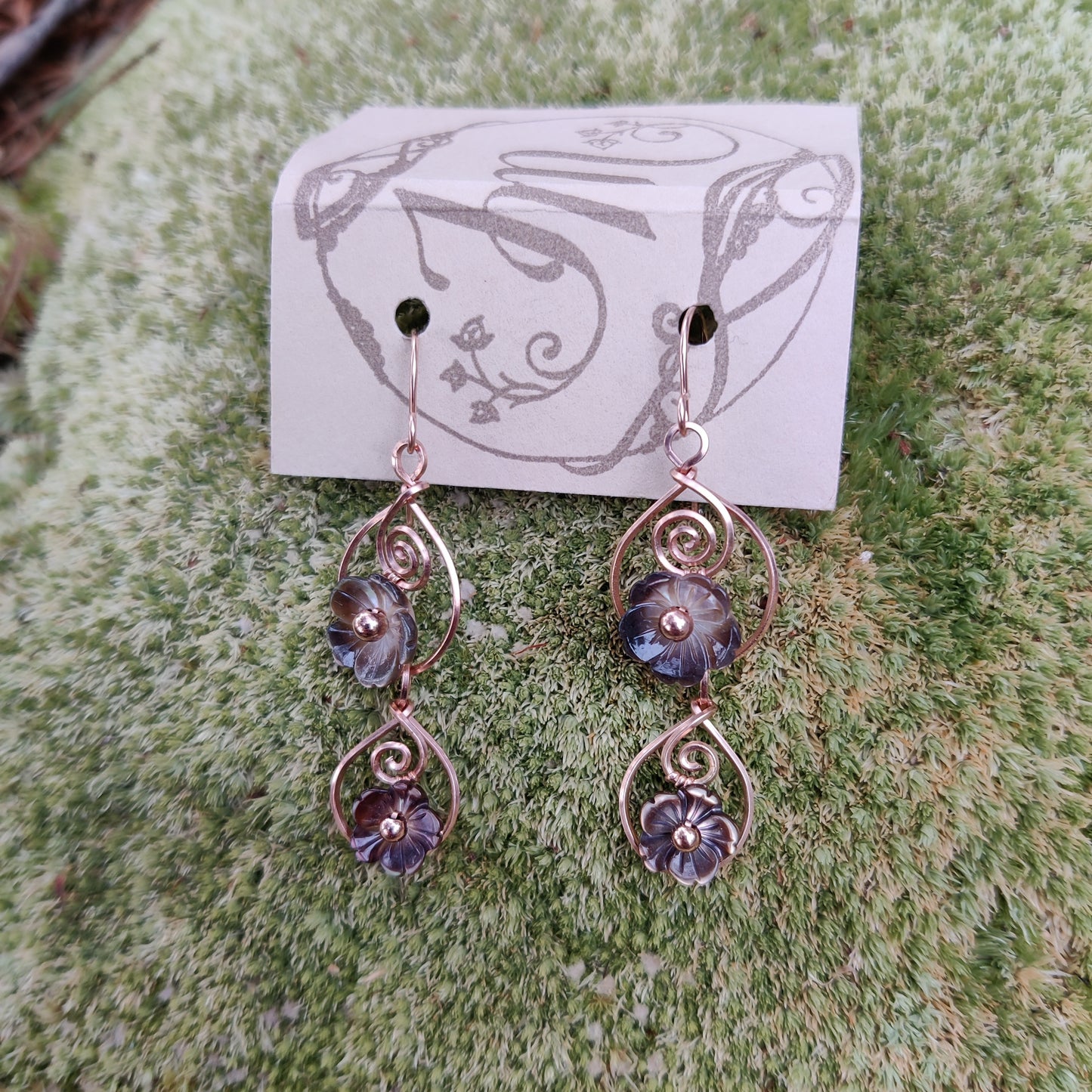 Grandidierite and Kyanite in 14k Rose Gold FIll Necklace and Earrings Set