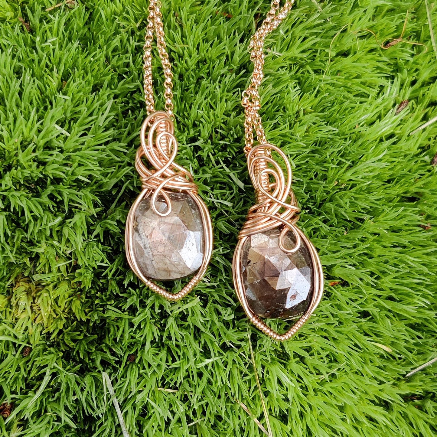 Chocolate Sapphire in 14k Rose Gold Fill *Matching* Pendant Necklace