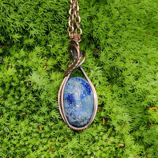 Sodalite in Copper Pendant Necklace