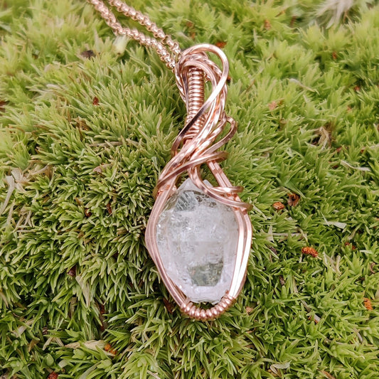 April Herkimer Diamond in 14k Rose Gold Fill Pendant Necklace